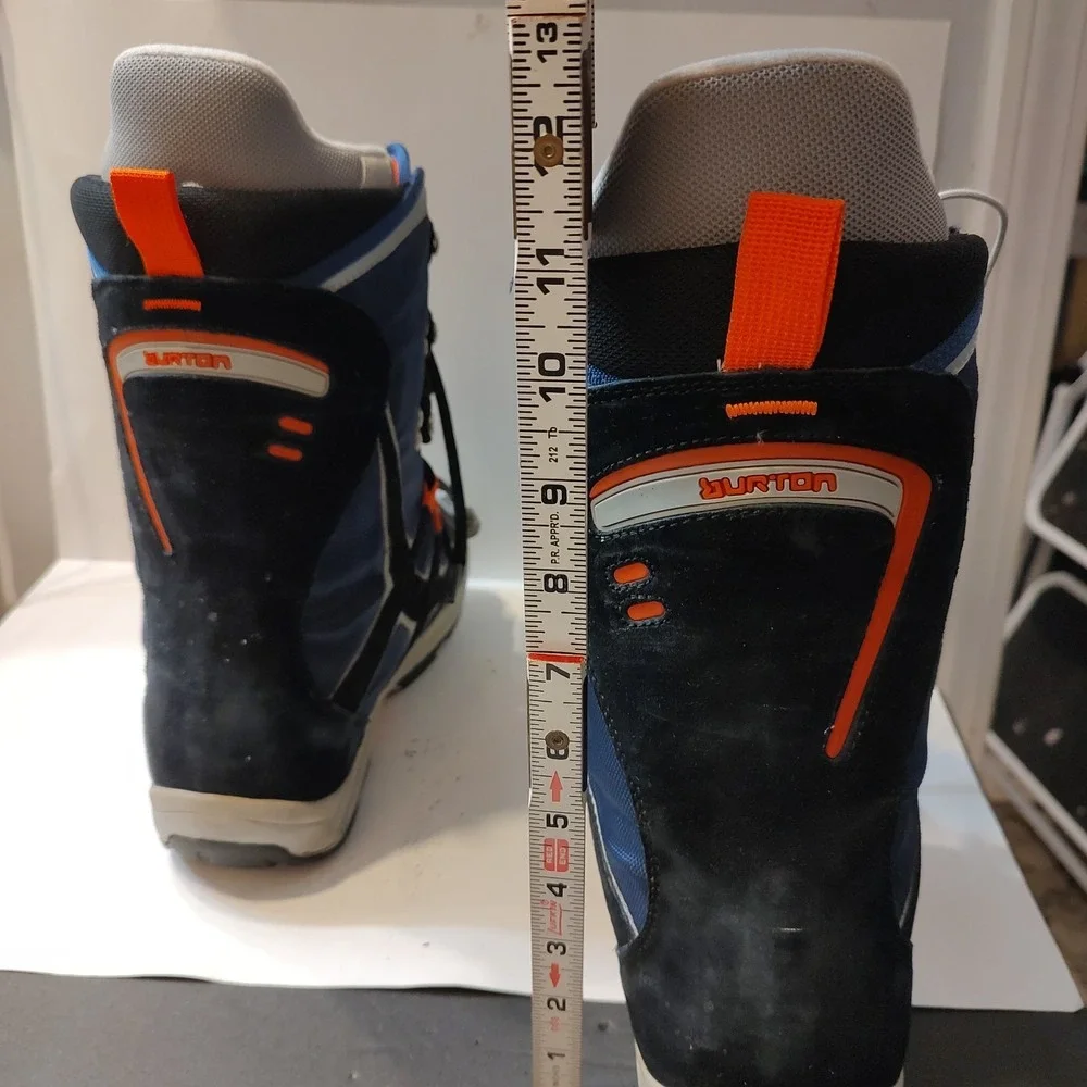 Mens Burton Moto Freestyle Snowboard Boots Sz 8 Black Blue Orange